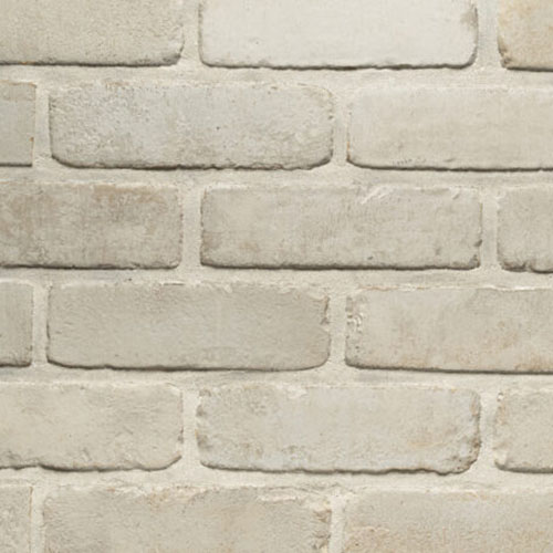 Close up of a wall of White Grey Stock bricks