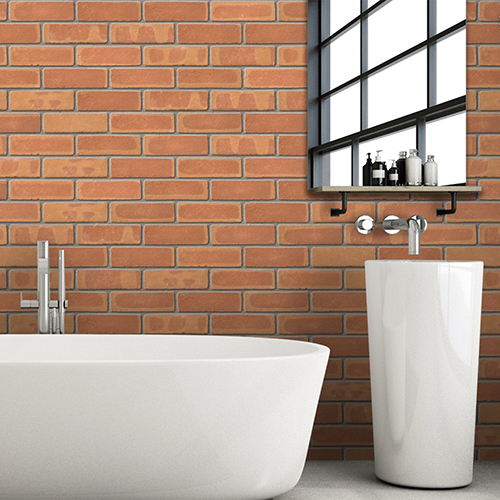 A Mellow Ashridge Stock feature wall in a bathroom