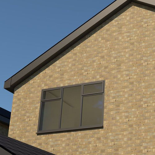 The side of a house built from Thanet Yellow bricks