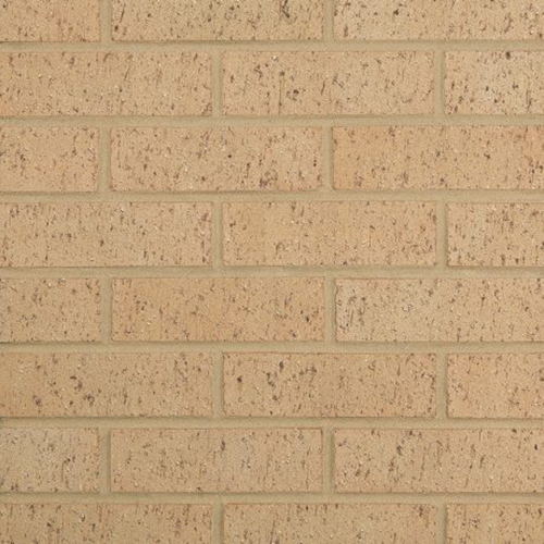 Close up of a wall of Sahara Buff bricks