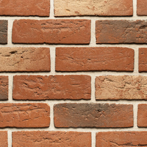 Close up of a wall of Fairfield Antique bricks