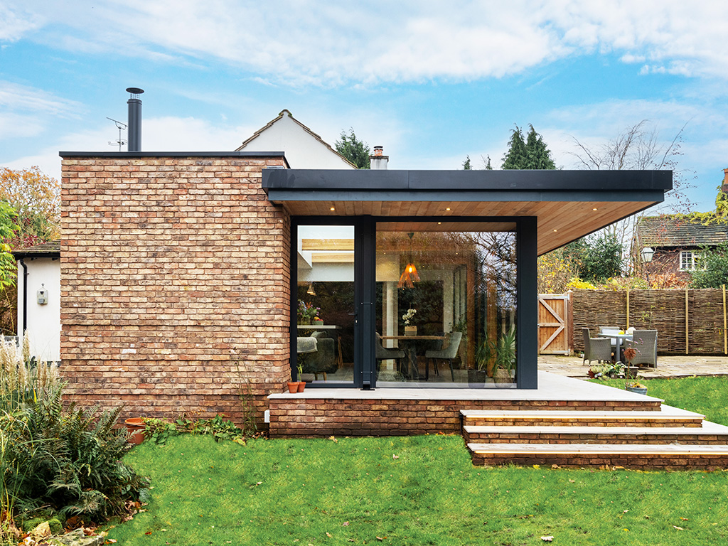 Rear exterior of a house built using York Clamp bricks