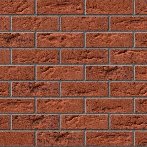 Close up of a wall of Darton Red bricks