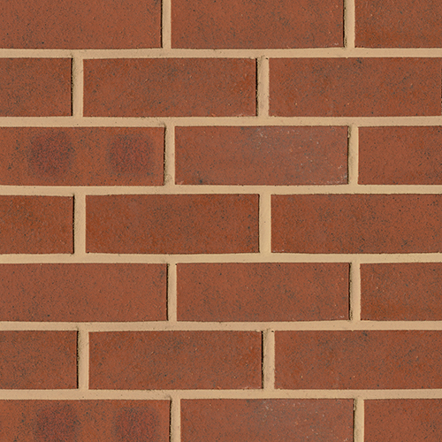 Close up of a wall of Weathered Red 73mm bricks