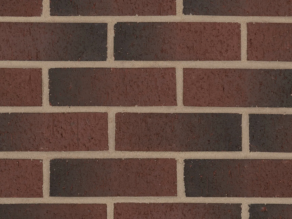 Close up of a wall built using Priory Dark bricks