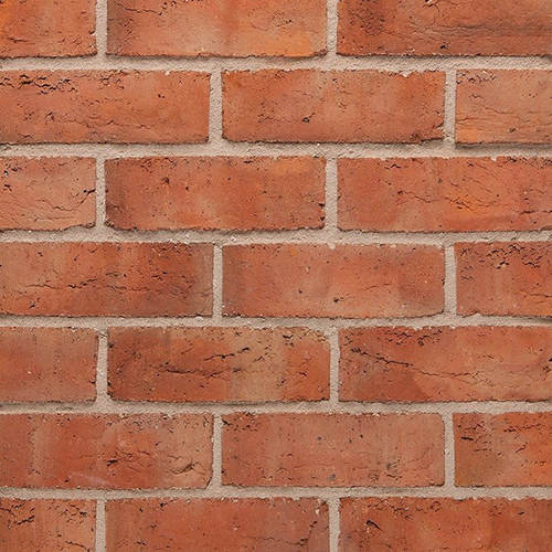 Close up of a wall of Autumn Russet Sovereign Stock 73mm bricks