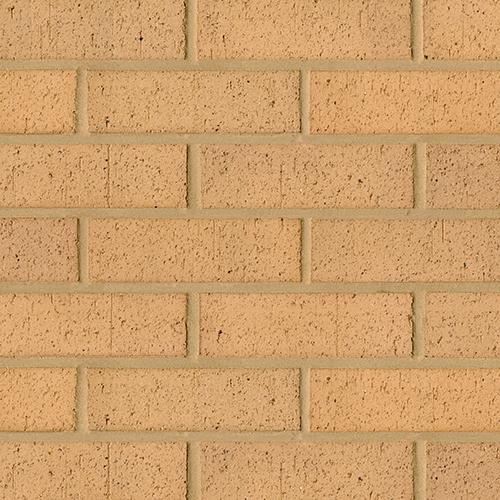 Close up of a wall of Pennine Buff Wirecut bricks