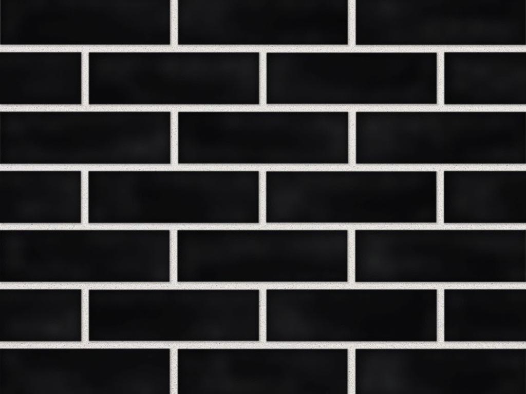 Close up of a wall of Black Glazed bricks
