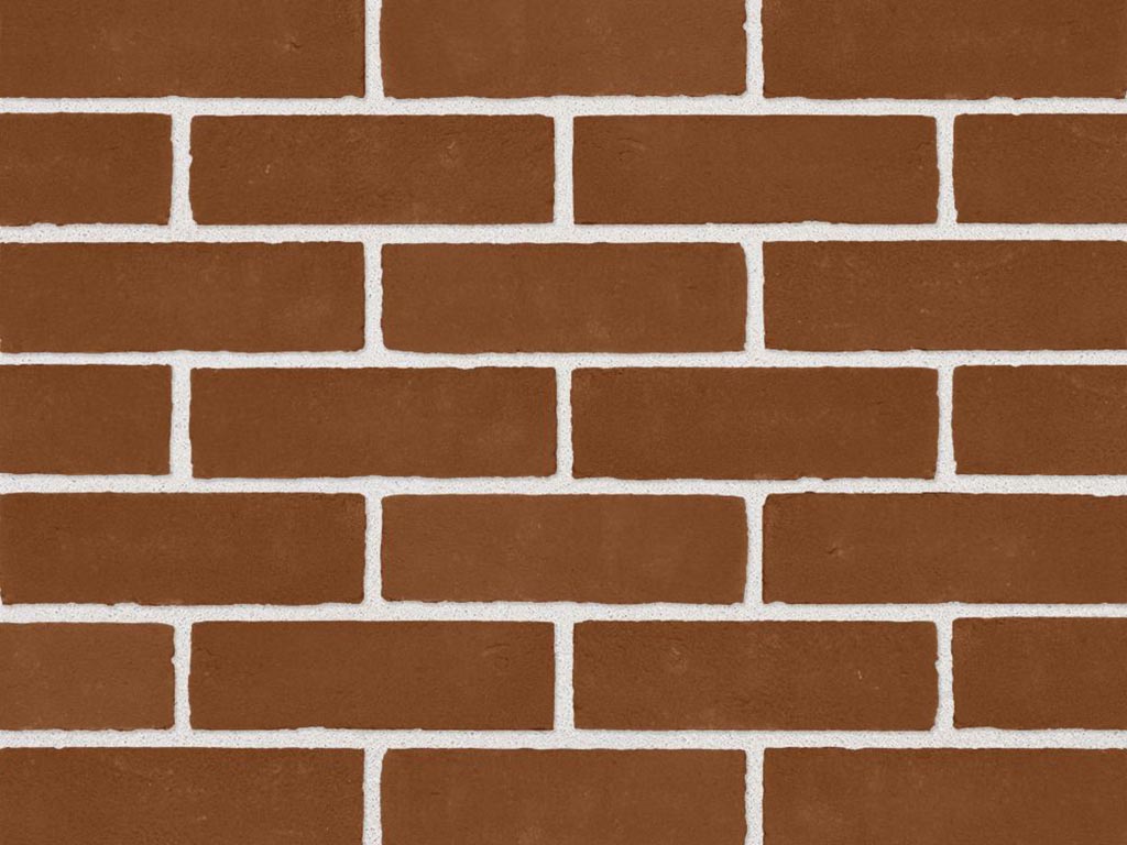 Close up of a wall of Apollo Red Stock bricks