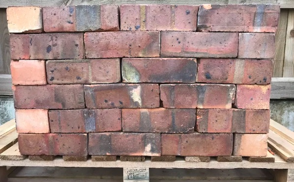 Close up panel view of bricks