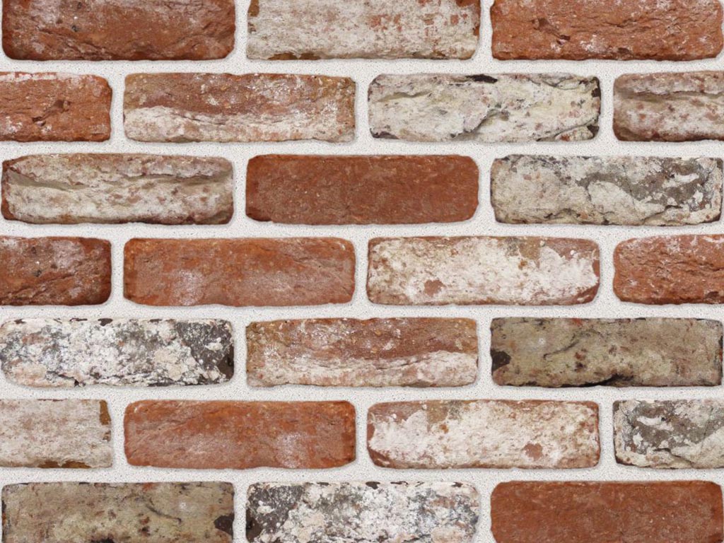 Close up of a wall of Venus Rustica bricks