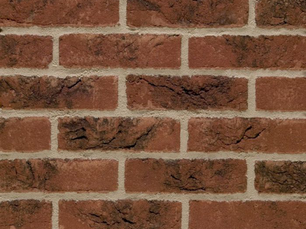 Close up of a wall of Runswick Red Multi bricks