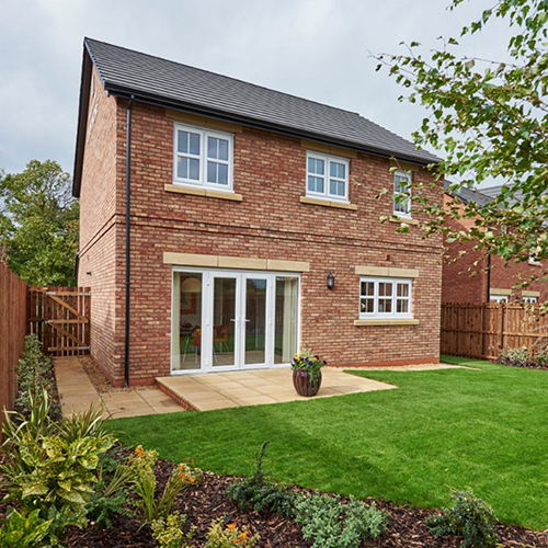 An exterior of a house built using Jasmine Blend bricks