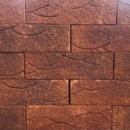 Close up of a wall of New English Brindled Red bricks