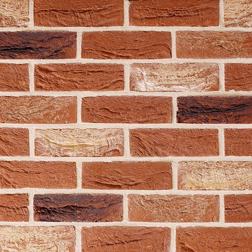A wall of Farmhouse Antique 15mm brick slips