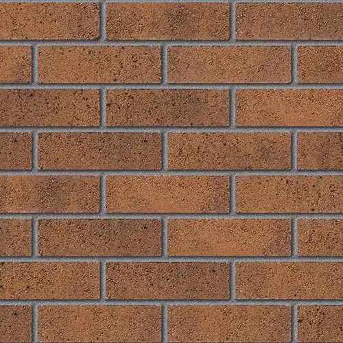 Close up of a wall of Harrogate Burnt Harvest bricks
