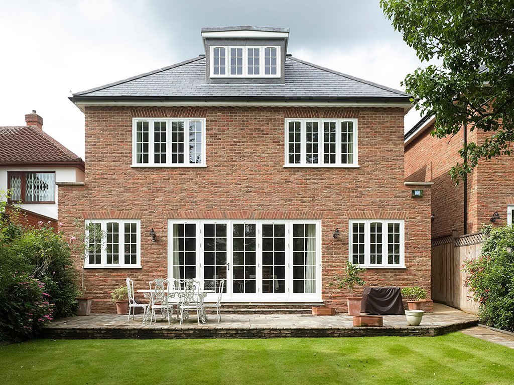 An exterior of a house built using Old Clamp bricks