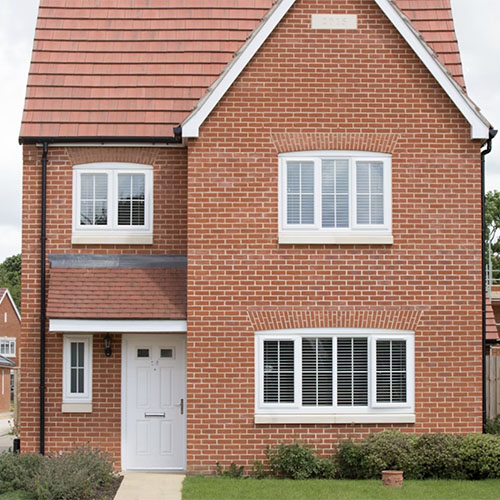 An exterior of a house built using Staplefield bricks