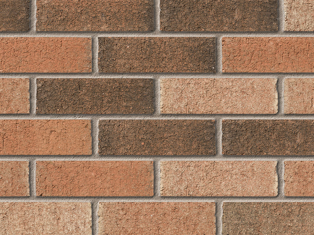 Close up of a wall of Alnwick Blend bricks