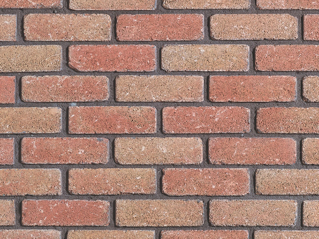 Close up of a wall of Lansdowne Autumn Gold bricks