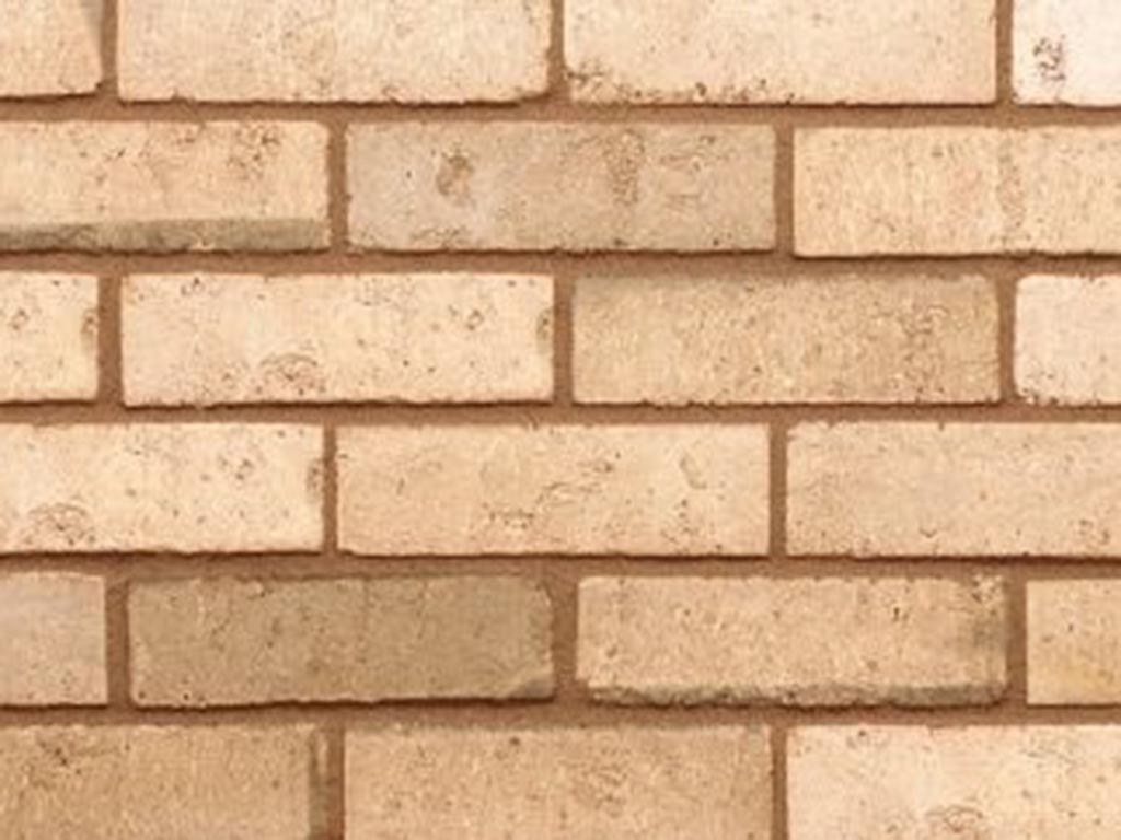 Close up of a wall of Edwardian Natural Cream bricks