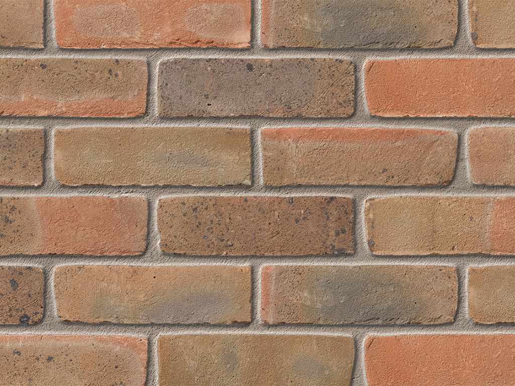 Close up of a wall of Bexhill Red bricks