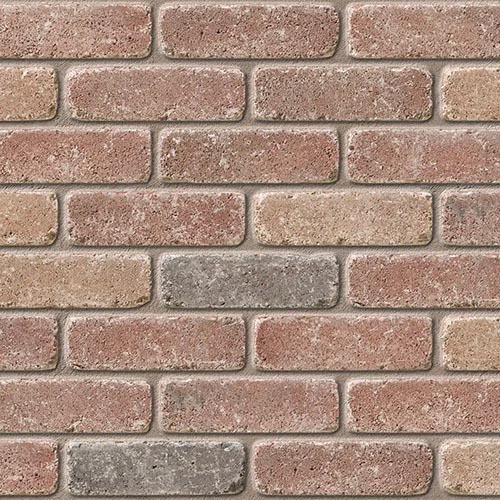 Close up of a wall of Phoenix Blend bricks