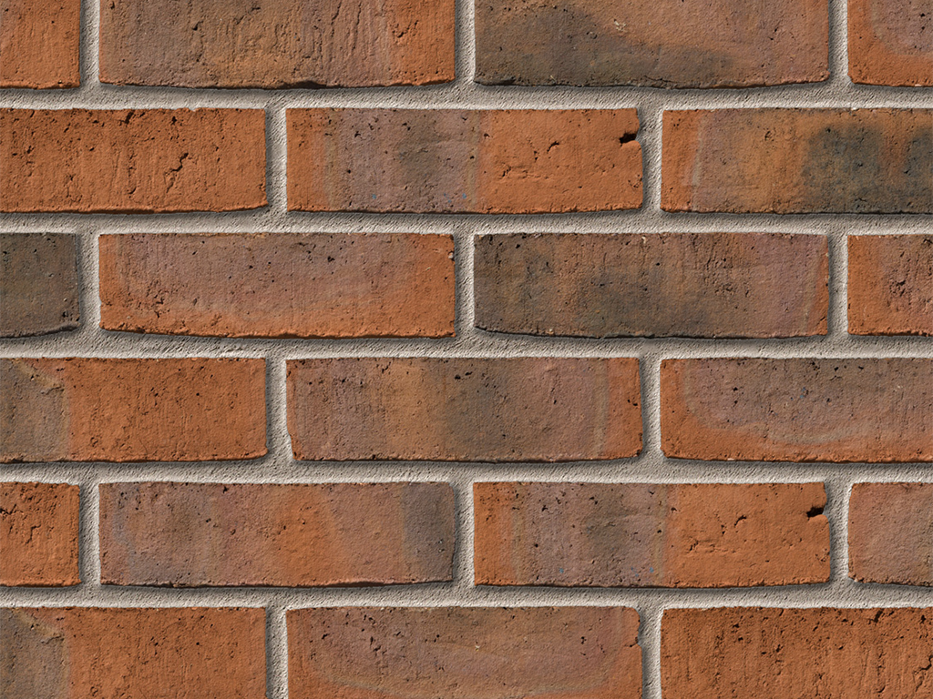 Close up of a wall of Birtley Olde English bricks