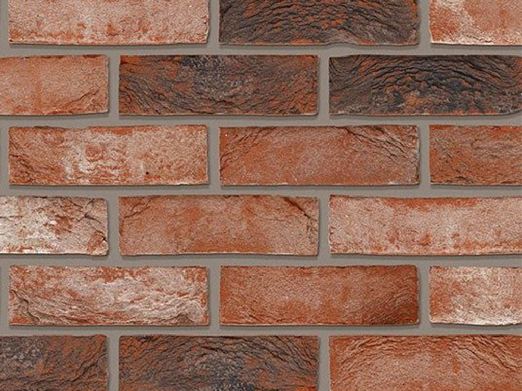 Close up of a wall of Mardale Antique bricks