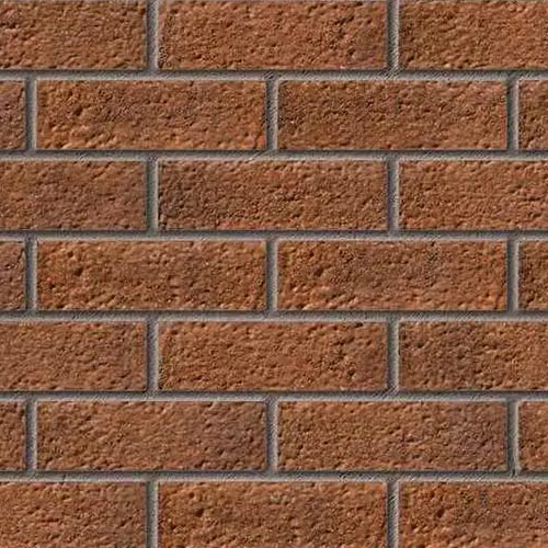 Close up of a wall of Stokesay Chestnut bricks