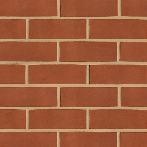 Close up of a wall of Victorian Red 73mm bricks
