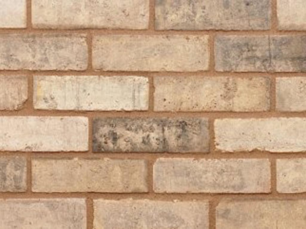 Close up of a wall of Edwardian Mixed Grey bricks