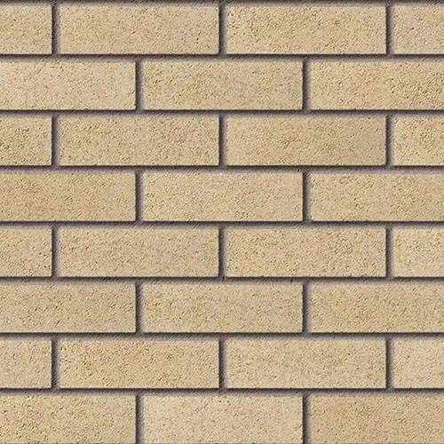 Close up of a wall of Farnham Cream bricks
