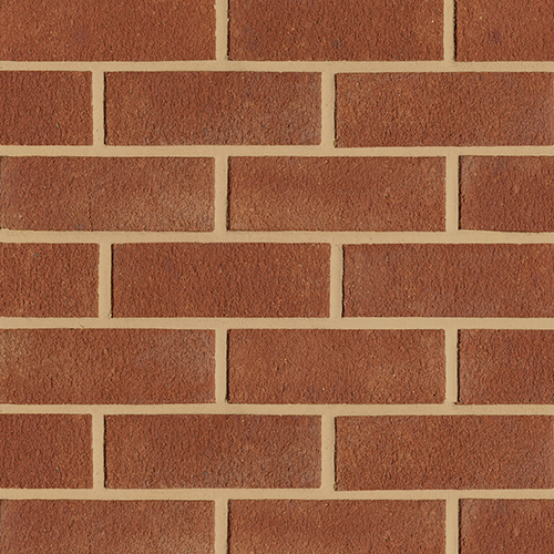 Close up of a wall of Red Sandfaced bricks