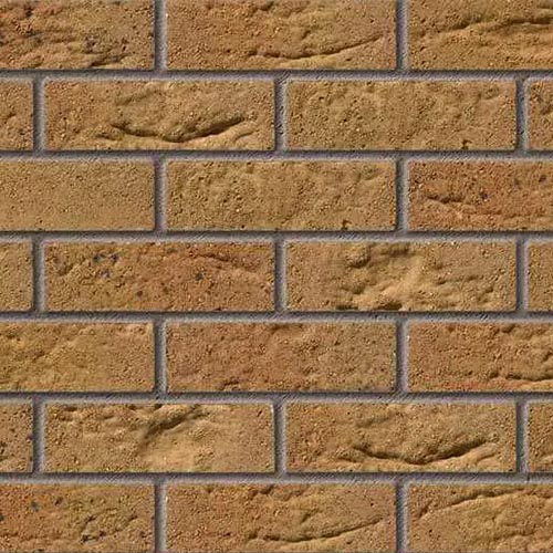 Close up of a wall of Olton Haze bricks