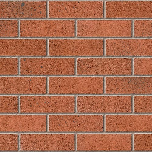 Close up of a wall of Boston Burnt Lava bricks