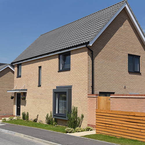 An exterior of a house built using Sandringham bricks