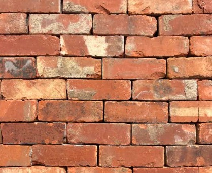 Close up of Worcester Reclaimed brick wall
