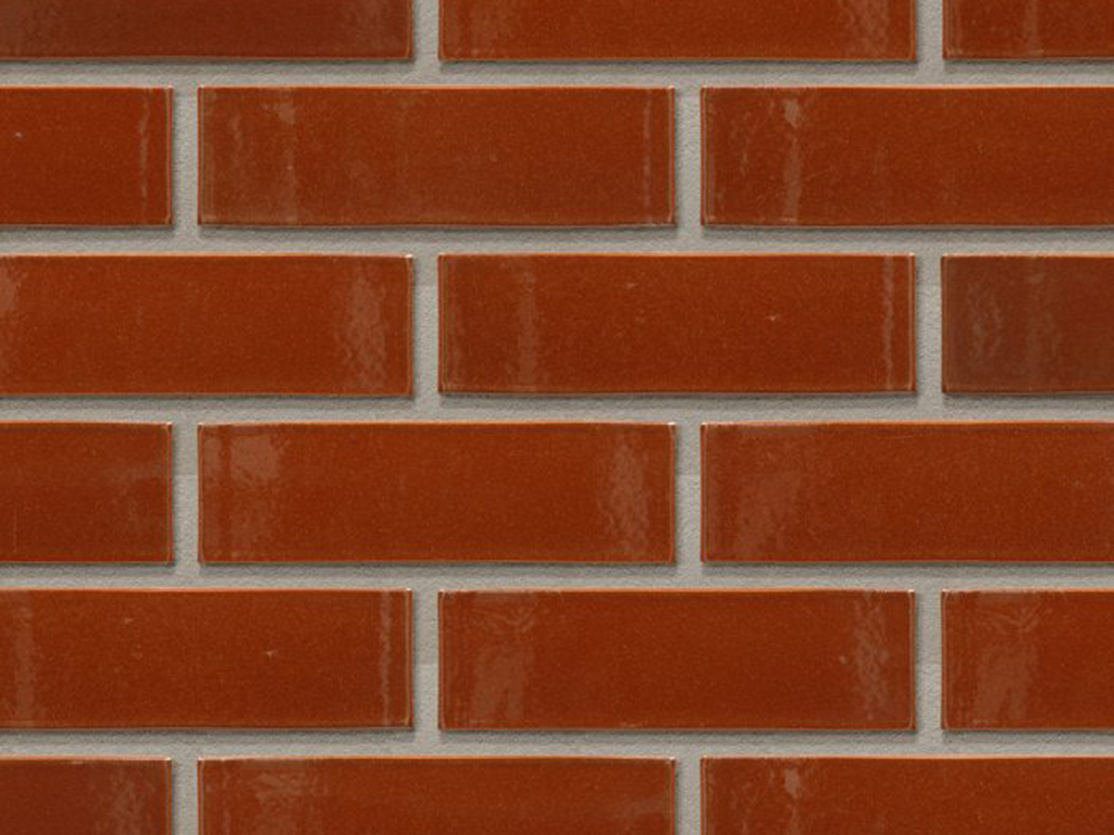 Close up of a wall of Stockholm Brown Glazed bricks