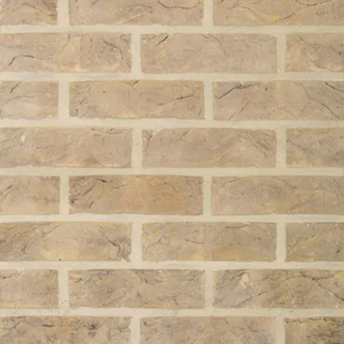 A wall of Anglesey Weathered Buff bricks