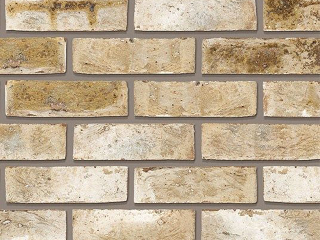 Close up of a wall of Con Mosso bricks