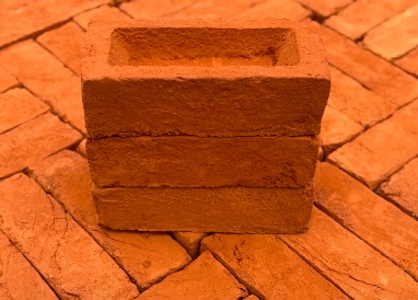 Close up stack of chelmer orange bricks
