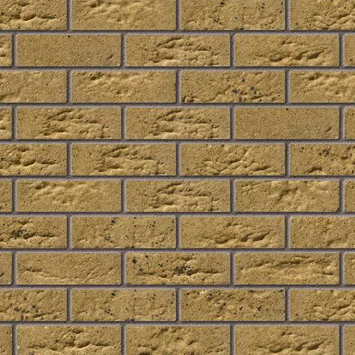 Close up of a wall of Harlow Gold bricks