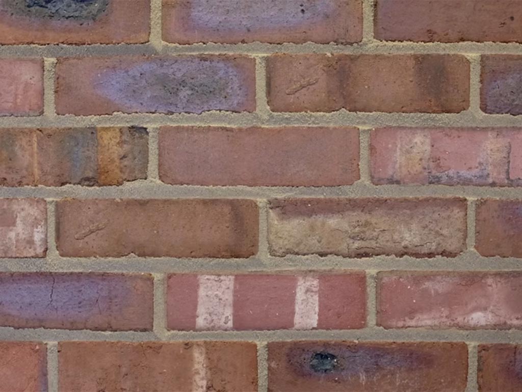 Close up of a wall of Victorian Old Terrace Blend bricks