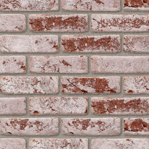 Close up of a wall of EcoBrick Jado Red bricks