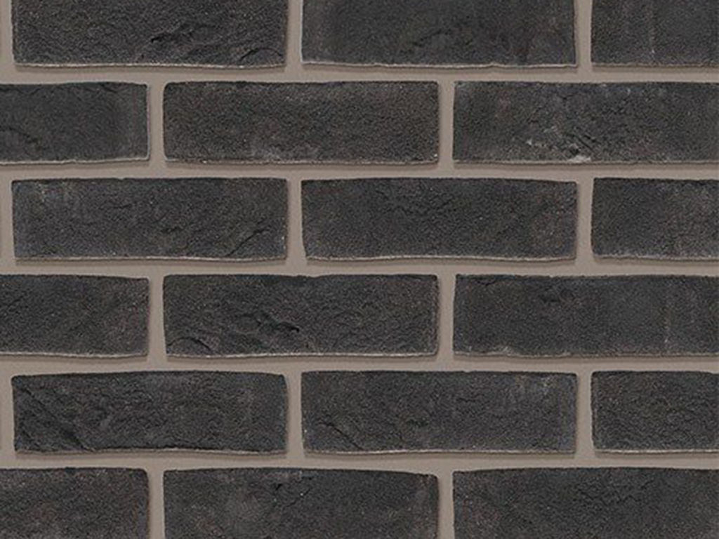 Close up of a wall of Graphite Black bricks
