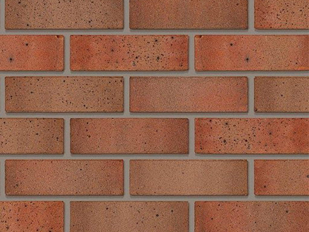 Close up of a wall of Cedarwood Multi bricks
