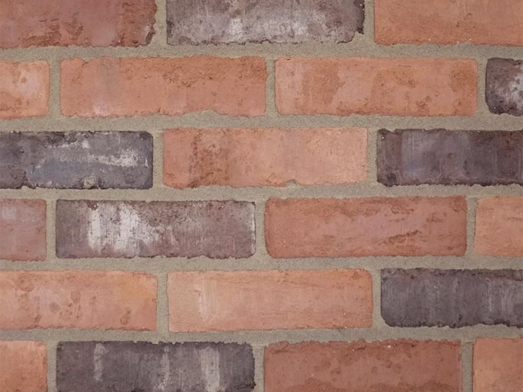 Close up of a wall of Ember Blend bricks
