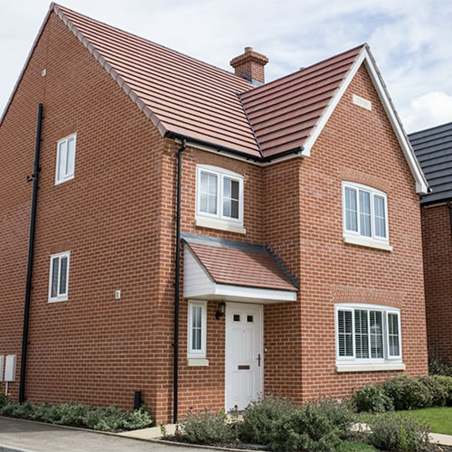 Side view of a residential property built using Staplefield bricks