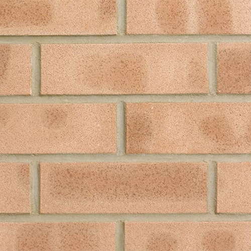 Close up of a wall of Rufford Buff Multi bricks